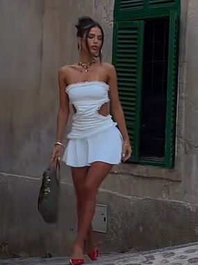 Outcast liu Strapless White Cutout Mini Dress